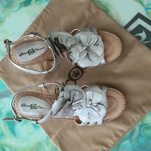 Born silver, leather heels size 6